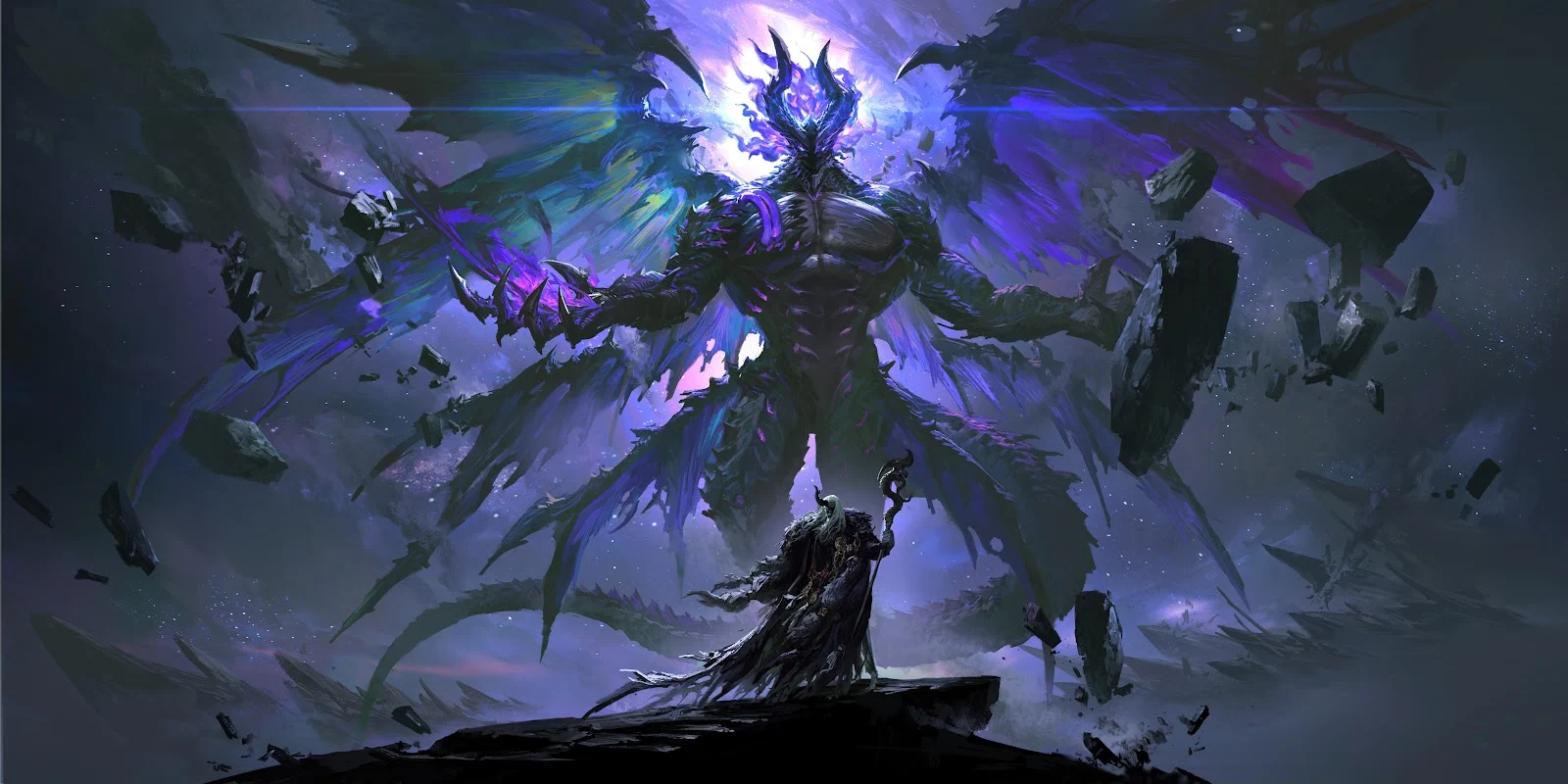 Colossal Dark Fantasy Demon Boss - Digital Fantasy Art 5K Wallpaper (7680x3840)