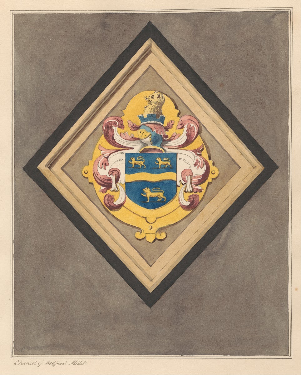Coat of Arms in Chancel at Bedfont Church 1796 1811