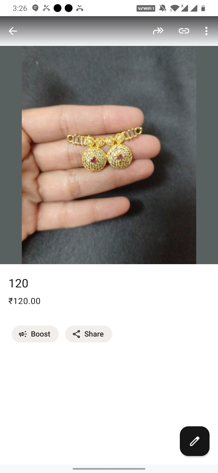 Two wati gold ad pedent aaa