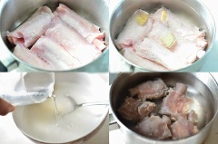 Gân bò tươi mua về lọc bớt màng mỡ, bóp với muối rồi rửa cho sạch. Gừng rửa sạch, đập dập hoặc nướng sơ cho thơm rồi đập dập. Cho gân bò vào nồi, đổ ngập nước rồi cho muối, gừng vào luộc cùng. Đậy nắp nồi đun đến khi sôi thì hớt bọt ở trên rồi đun liu riu trong khoảng 1 tiếng rưỡi đến khi gân bò chín vừa, nở trong. Lưu ý không đun quá khiến gân bò bị mềm nhũn, không ngon. Sau khi đun hơn một tiếng có thể cắt một miếng nhỏ thử độ chín của gân bò. Trong khi chờ gân bò luộc chín thì đun nước, dấm và đường đến khi đường tan hết là được. Để nguội phần nước ngâm. Chuẩn bị sẵn một bát nước lạnh (đã đun sôi để nguội) to. Khi gân bò chín vớt ra ngâm ngay vào bát nước lạnh để gân bò được giòn. Sau khi gân bò đã nguội hẳn thì vớt ra để ráo, cho lên thớt lọc sạch thêm mỡ nếu muốn. Thái miếng vừa ăn và xếp vào lọ thủy tinh sạch đã tiệt trùng.