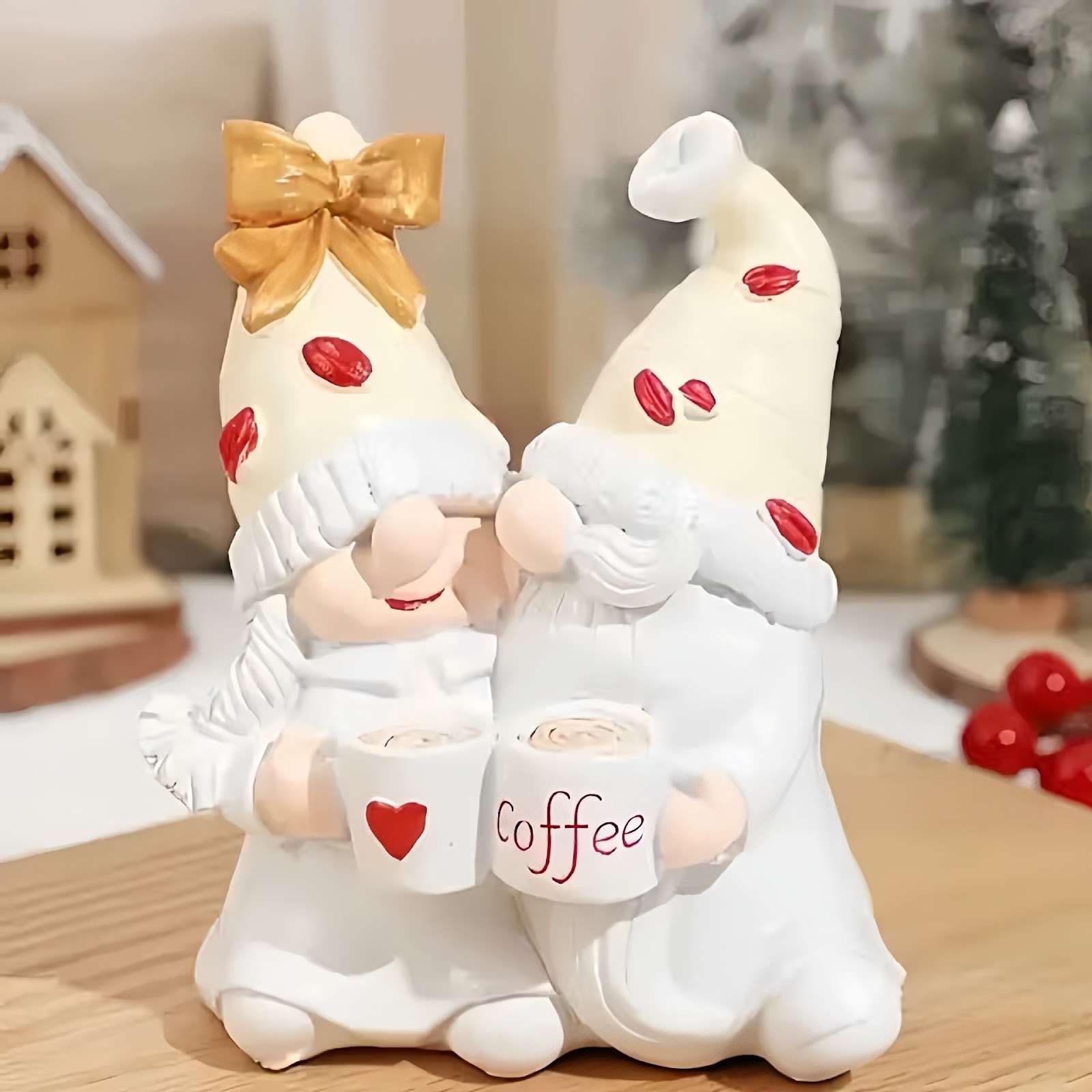 Christmas Gnome Pair made of Resin