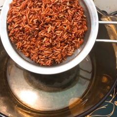 Cho gạo vào nồi, đổ nước, lưu ý nước phải chiếm 2/3. Do đặc tính gạo lứt cứng nên phải co nhiều nước khi nấu mới thưởng thức được vị mềm, dẻo, thơm của cơm.