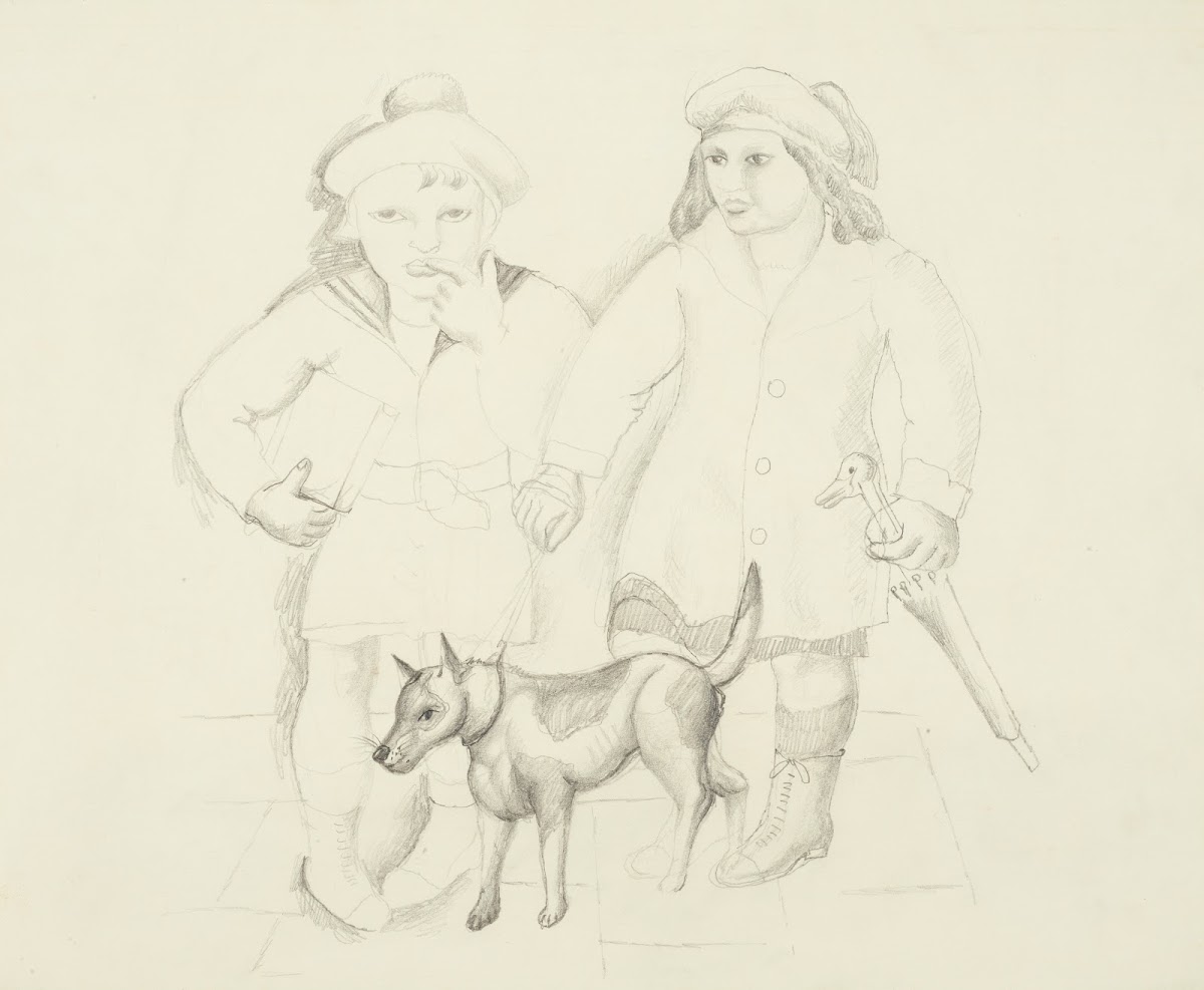 Children with a dog circa 1925