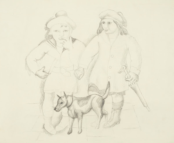 Children with a dog circa 1925