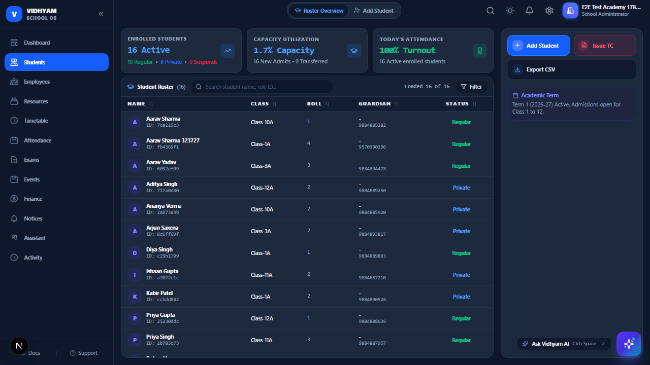 Centralized Student Information & Dossier Directory