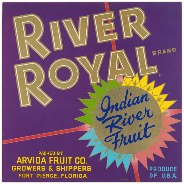 River Royal Brand Citrus Label 1930 1950