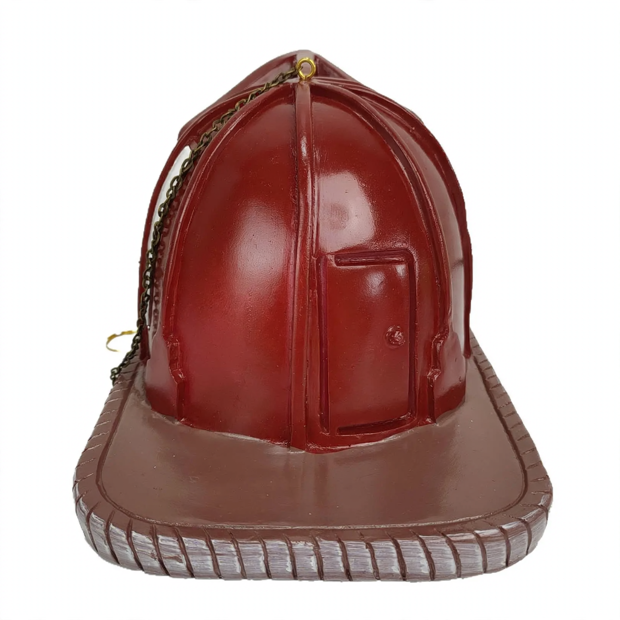 Birdhouse in fire helmet design made of resin