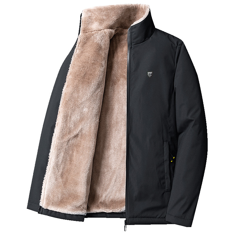 Insulated Men's Winter Jacket with Stand-Up Collar