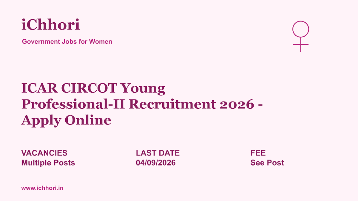 ICAR CIRCOT Young Professional-II Recruitment 2026 - Apply Online - iChhori