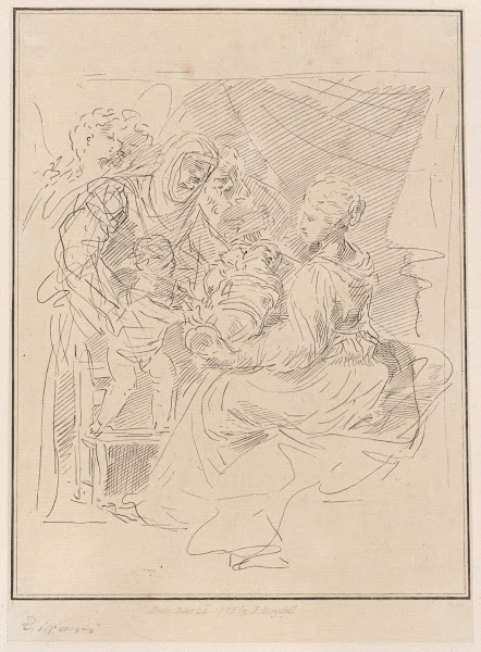 The Holy Family with the infant Saint John the Baptist and other saints and ange