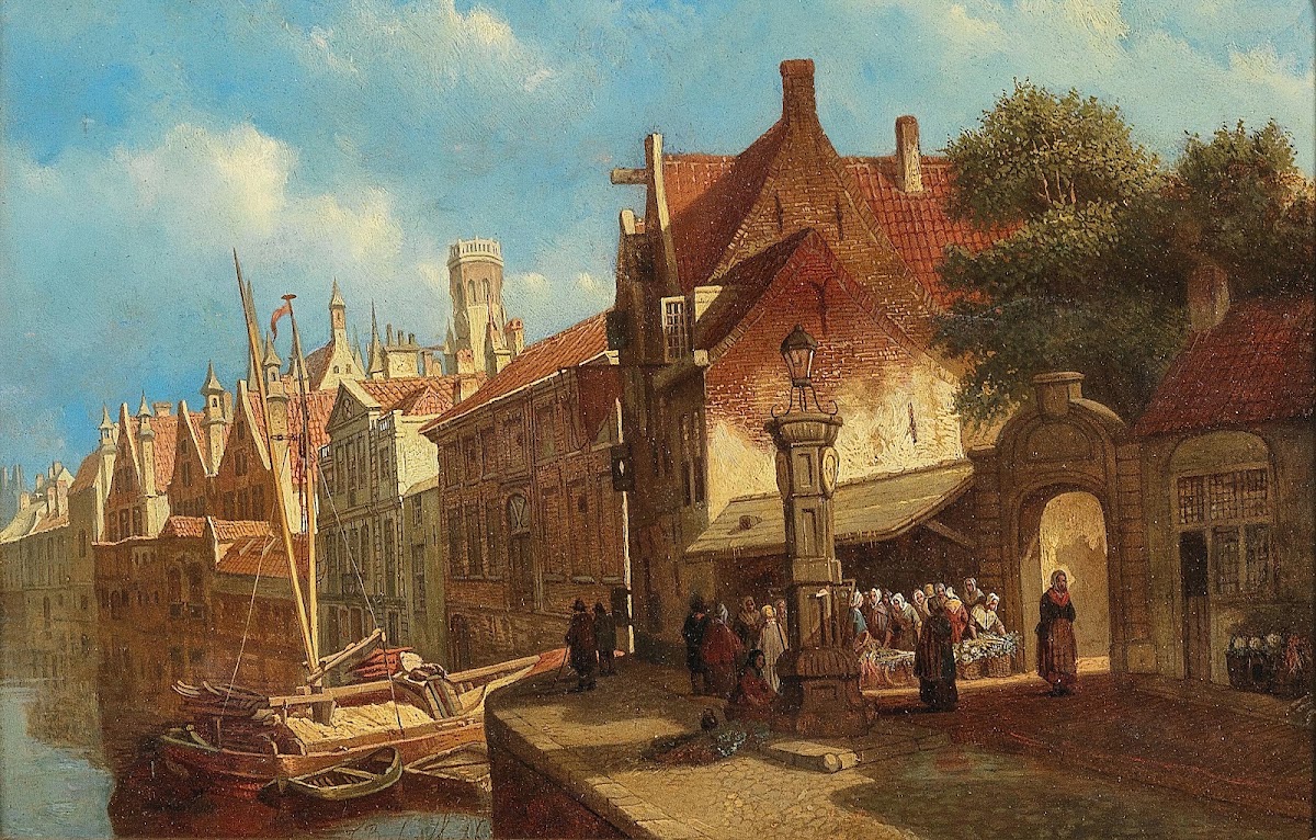 Small Vegetable Market in Rheims 1866