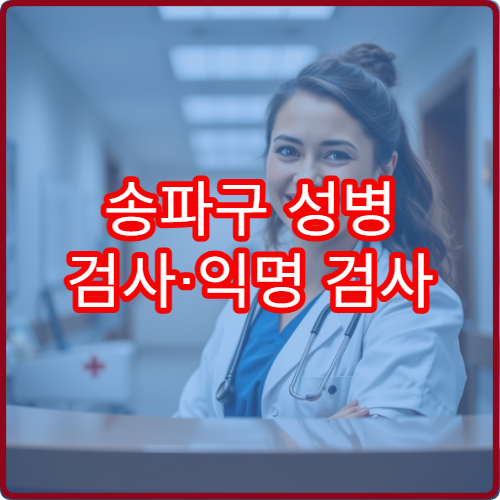 송파구 성병 검사·익명 검사 제공 병원과 상담 정보