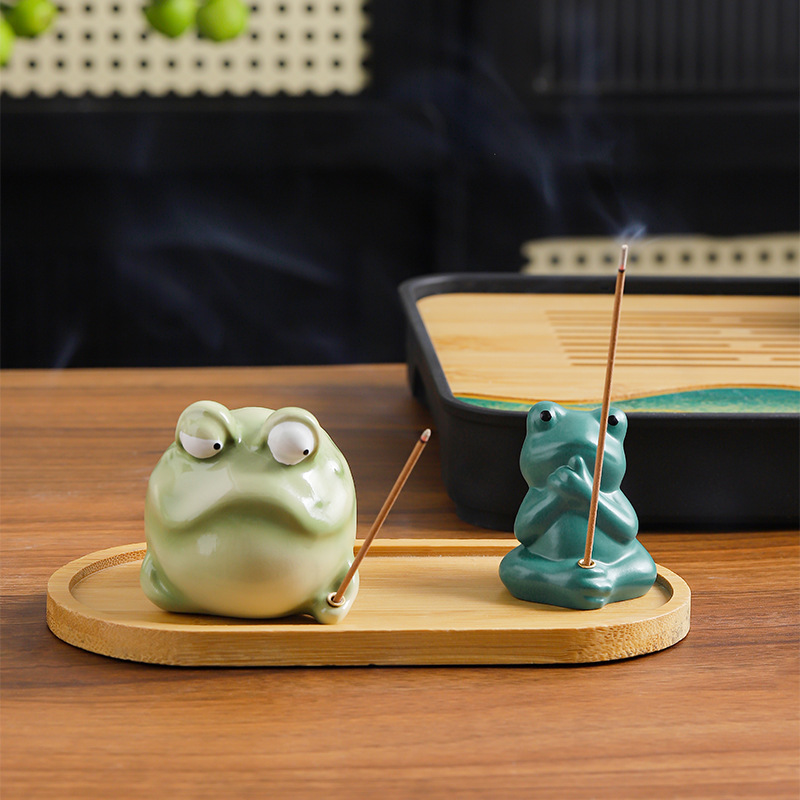 Frosch-Räucherstäbchenhalter aus Harz