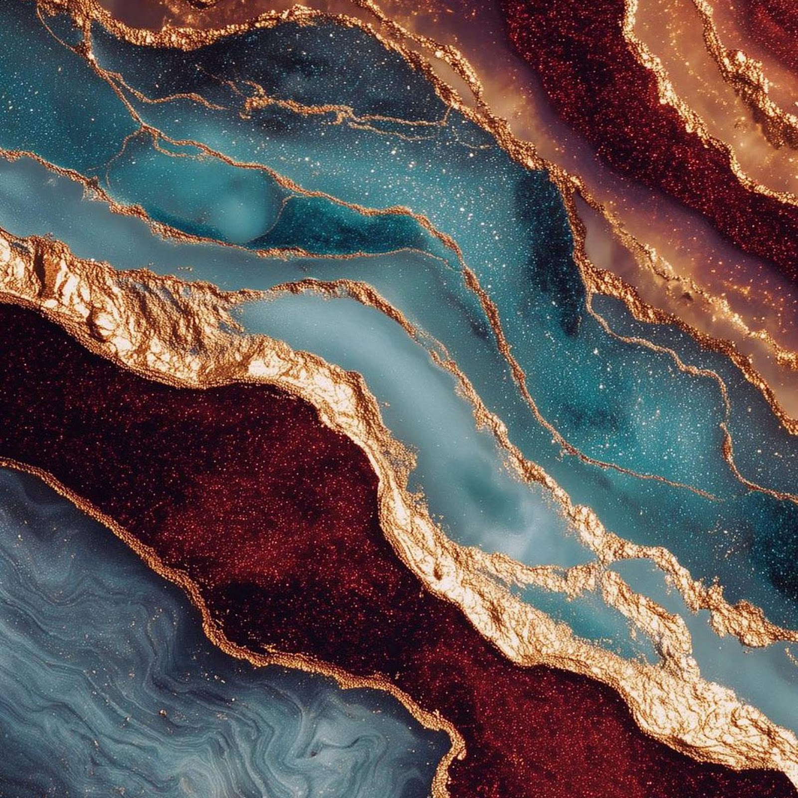 Download Abstract Gold And Blue Marble Full HD iPhone