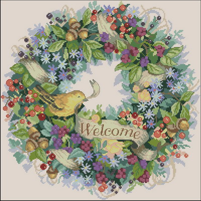 DIM35028 Berry Wreath Welcome