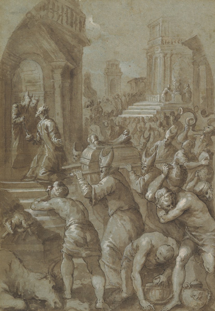 King Solomon Beholds The Ark Of The Covenant Being Brought To The Temple 1604