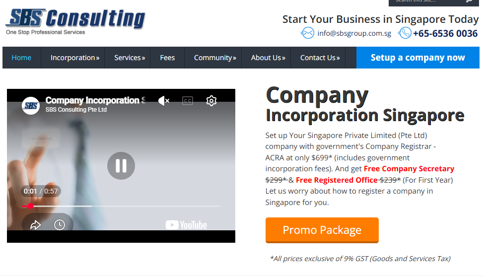 sbs consulting incorporation page