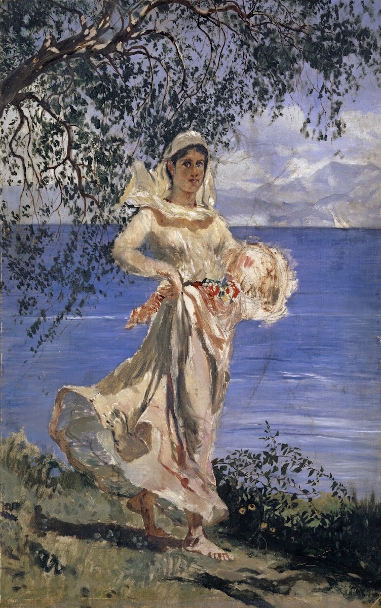Young Woman in Full Figure at a Lake shore Diamantina 1884