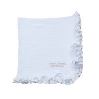 Дитячий плед Twins мусліновий 100х100 Amore з рюшкою білий