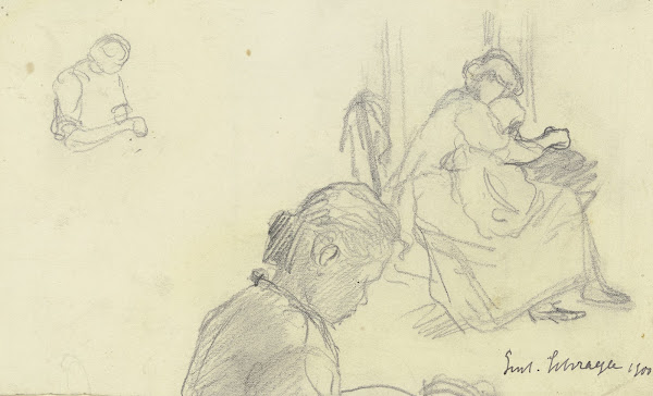 Frau mit Kind auf dem Schoß 1900