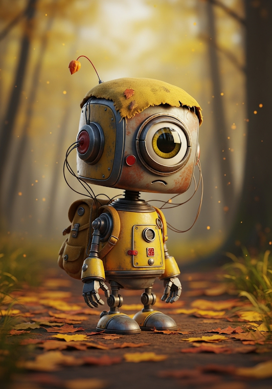 Cute Rusty Forest Robot