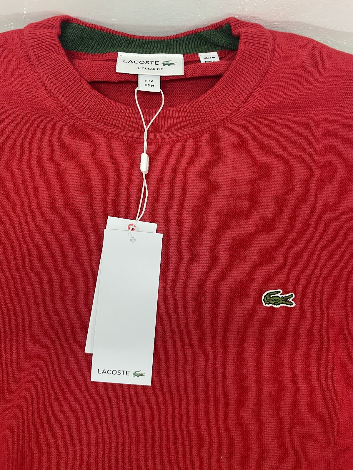 Lacoste Mens Sweater Crew Red M #2191