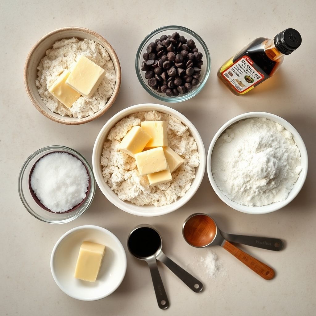 Ingredients for Edible Cookie Dough, an easy no-bake dessert (5-minute, safe-to-eat!)