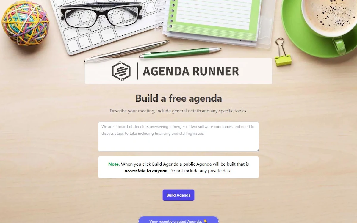 Captura de Agenda Runner