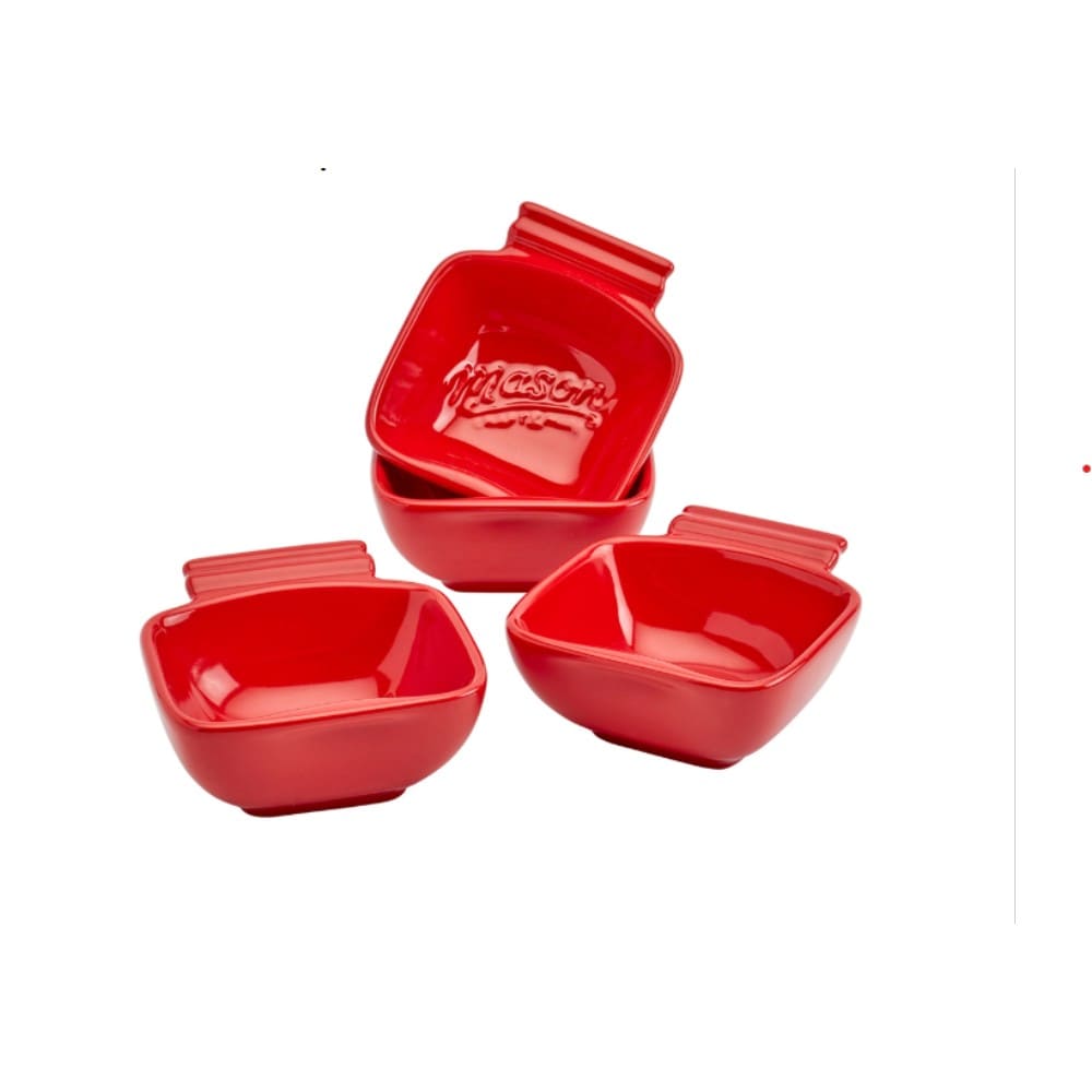 Set de tazones de cerámica Mason Craft & More™ color rojo, 4 piezas