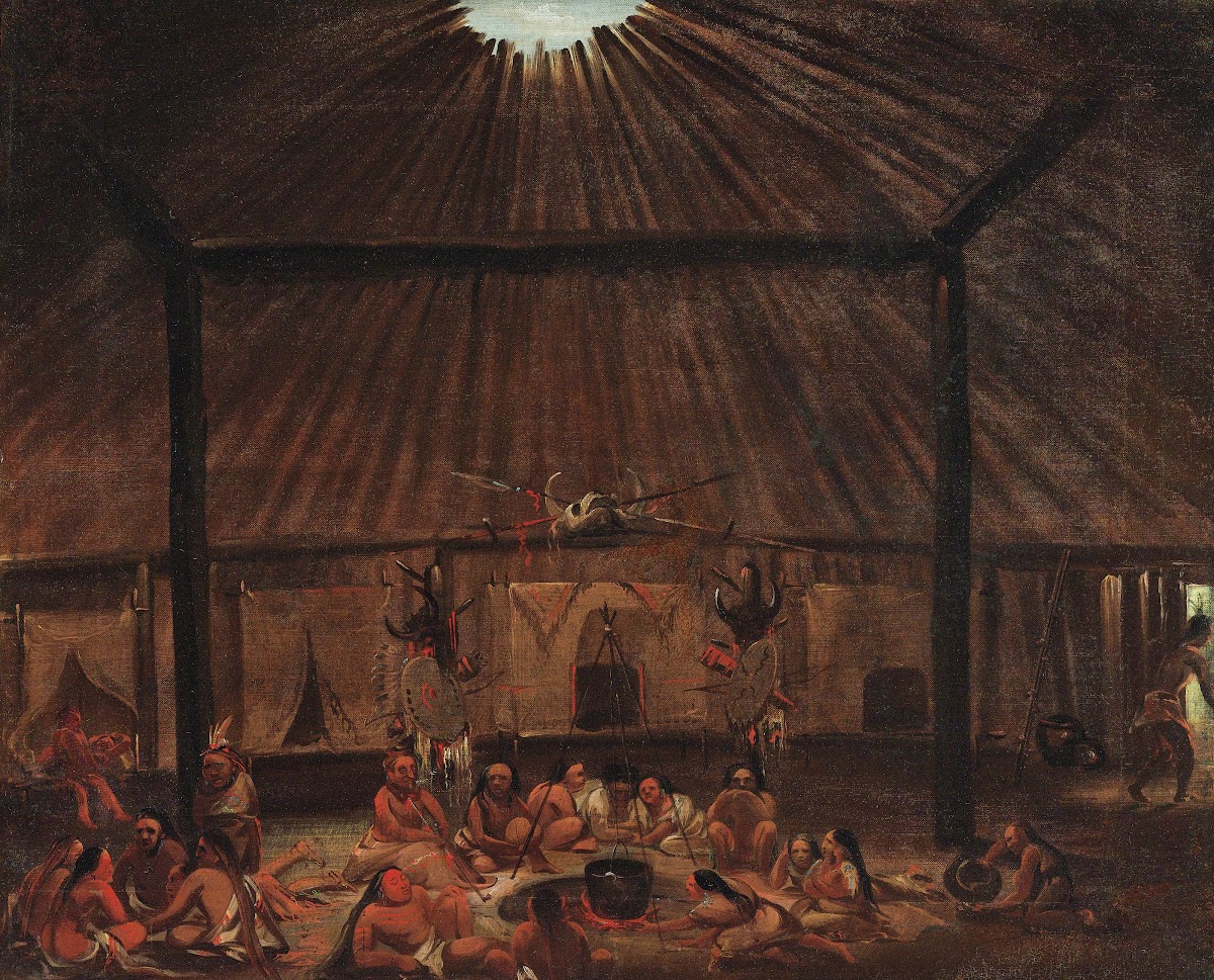Interior Of A Mandan Lodge