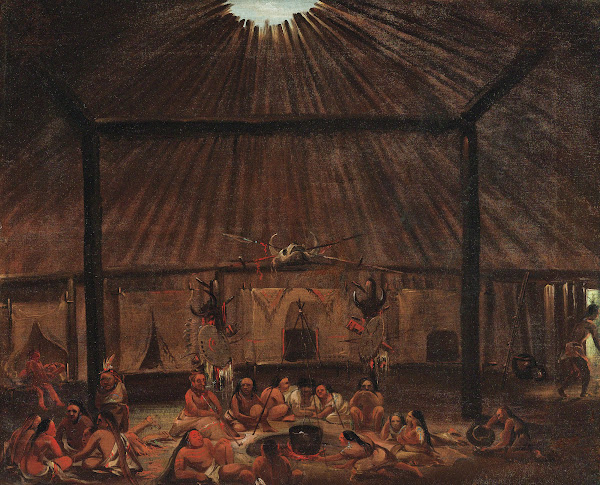 Interior Of A Mandan Lodge
