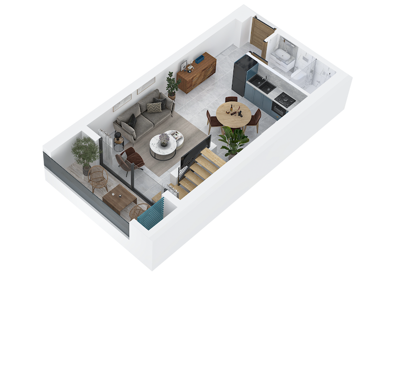 1+1 Dubleks Penthouse kat planı 1