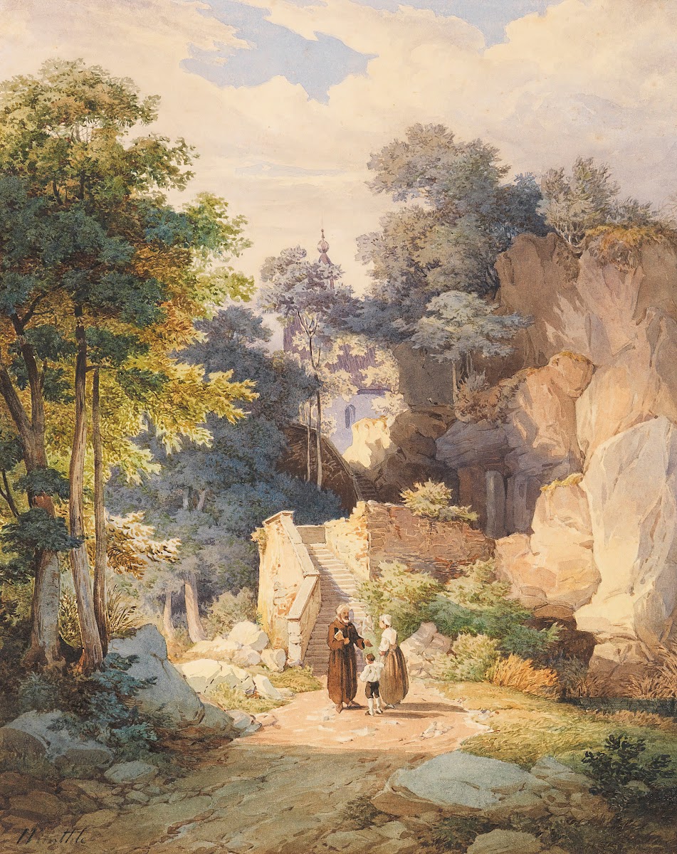 An Der Treppe Zur Wallfahrtskirche St Magdalena Auf Der Biber Bei Brannenburg