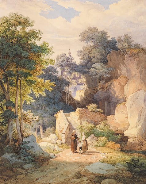An Der Treppe Zur Wallfahrtskirche St Magdalena Auf Der Biber Bei Brannenburg