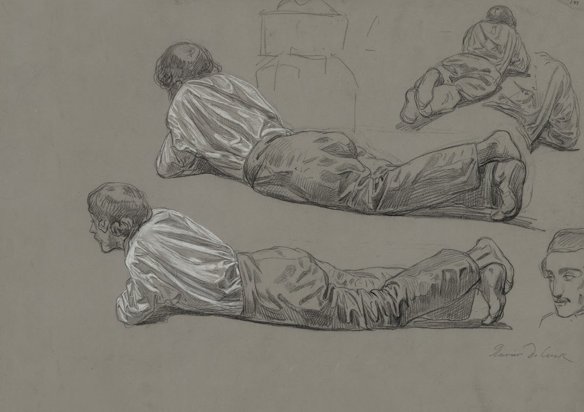 Lying young man 19th century