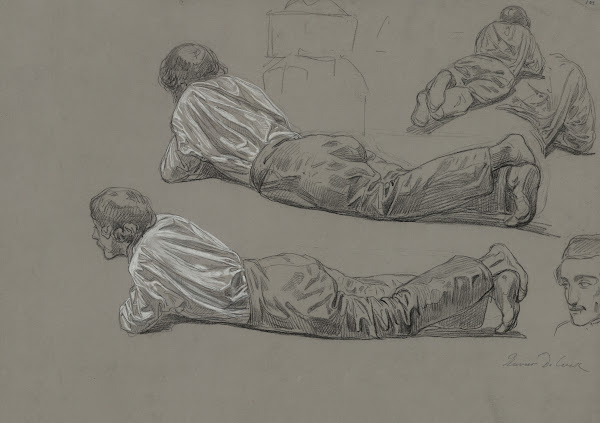 Lying young man 19th century