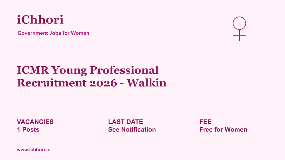 ICMR Young Professional Recruitment 2026 - Walkin - iChhori