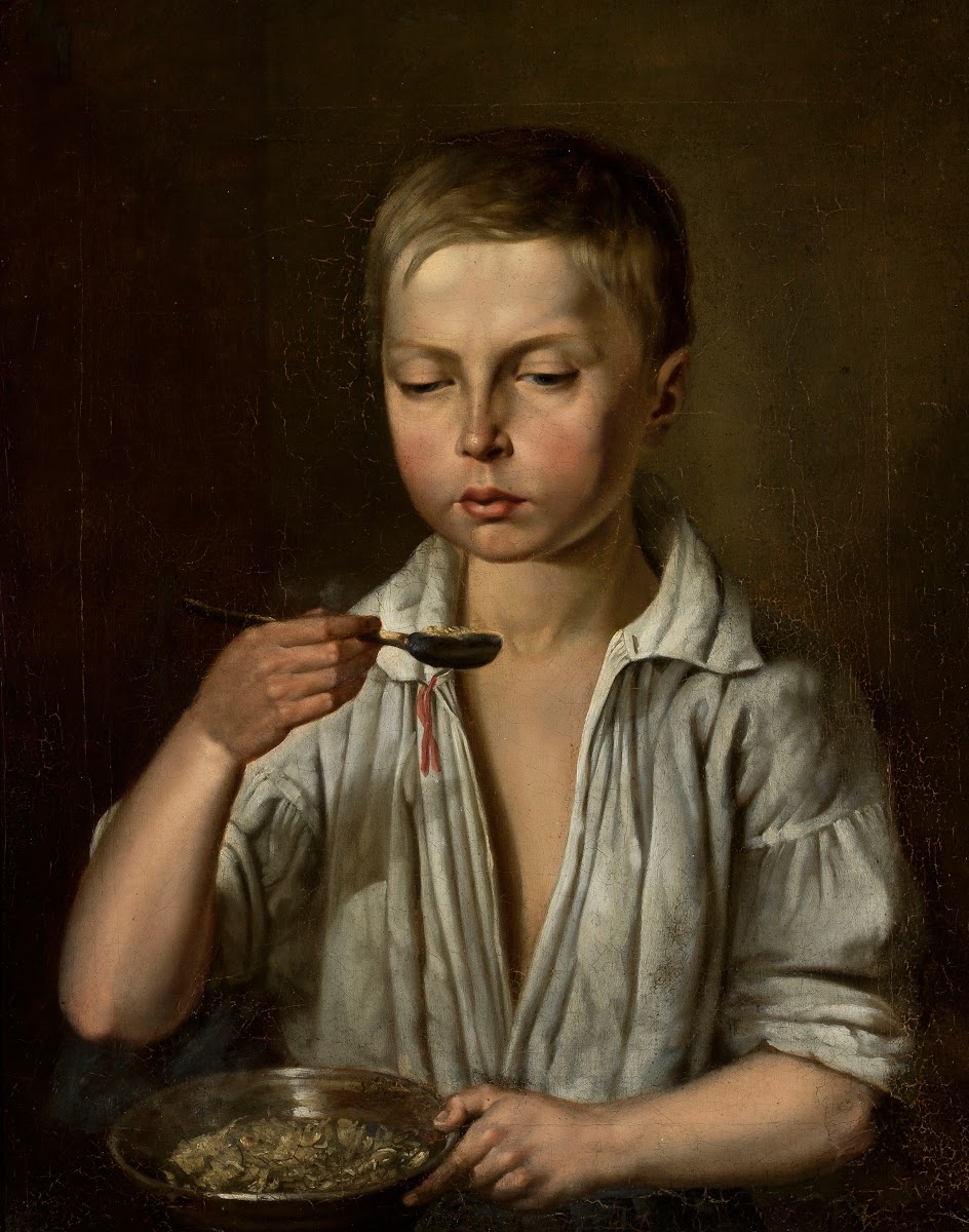 Boy at breakfast circa 1856
