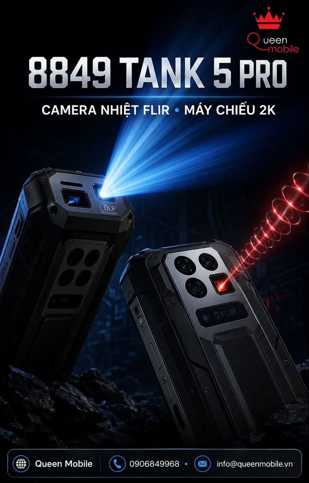 8849 TANK 5 Pro ra mắt với camera nhiệt FLIR và máy chiếu 2K #8849 #TANK5Pro #Unihertz #FLIR #CameraNhiệt #ĐiệnThoạiSiêuBền #MáyChiếu2K #CôngNghệ