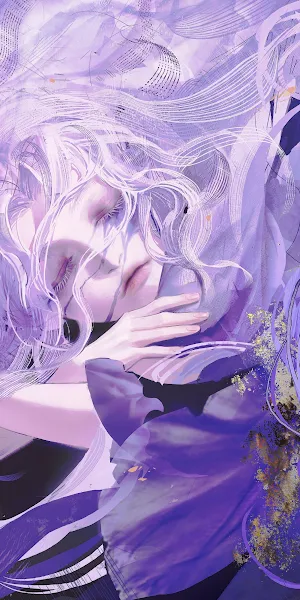 Lavender Girl In Ethereal Waves 4K Wallpaper Background