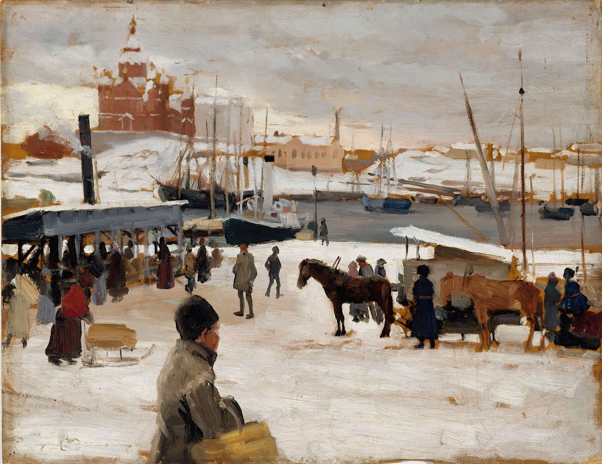 Winter Day in Helsinki Market Square 1889