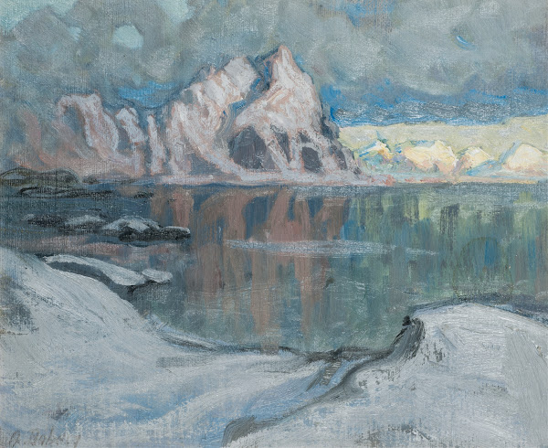 Boats between the Mountains Study from Lofoten 1910