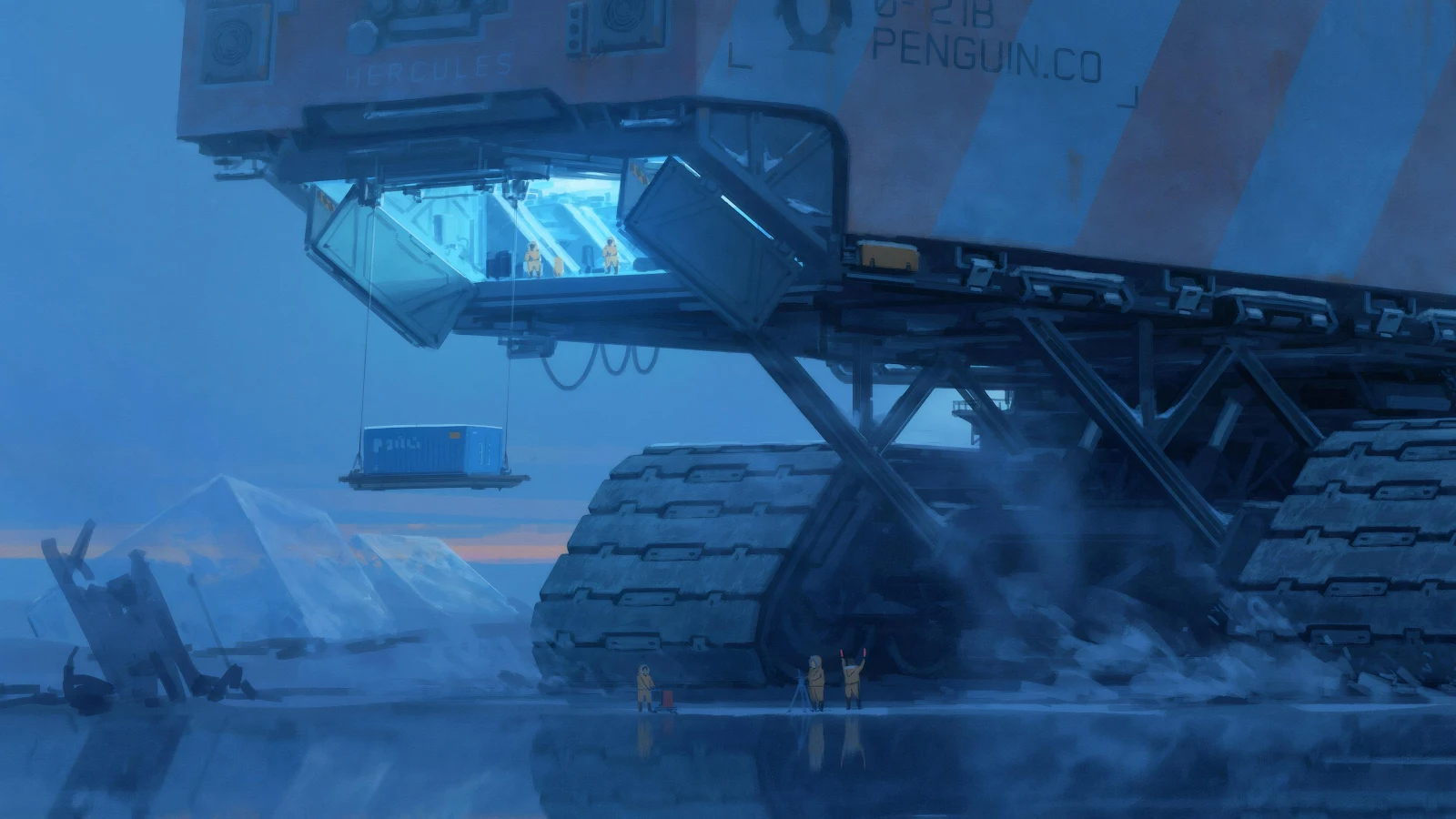 Giant Arctic Research Transport - Concept Digital Painting 4K Wallpaper (3840x2160)