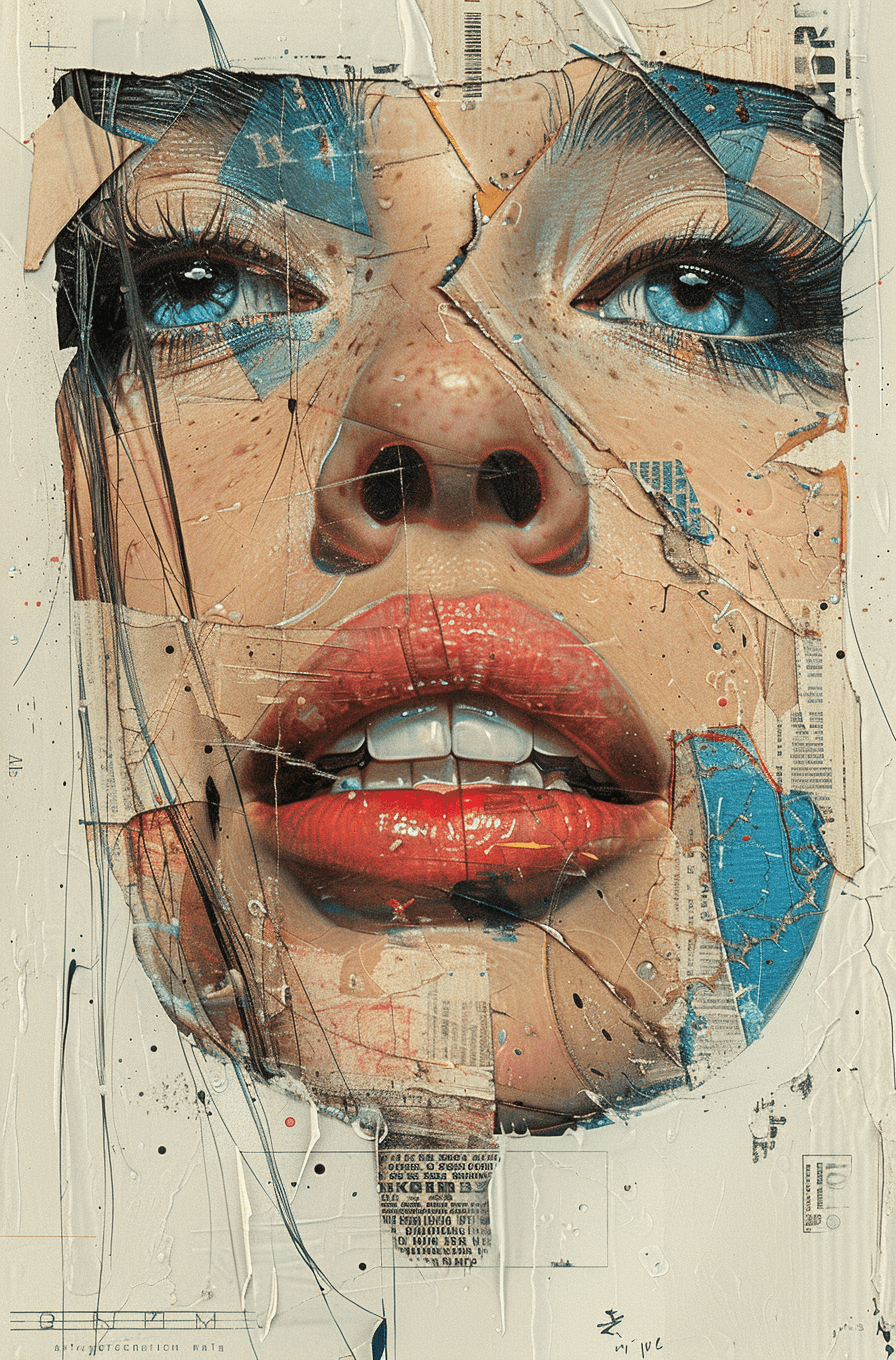 Collage impreso de una mujer