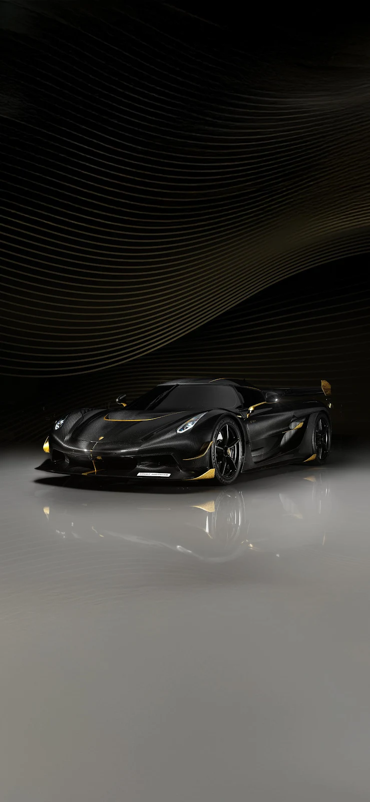 Black Koenigsegg Jesko Hypercar - Automotive Render Art 2K iPhone Wallpaper (1772x3839)