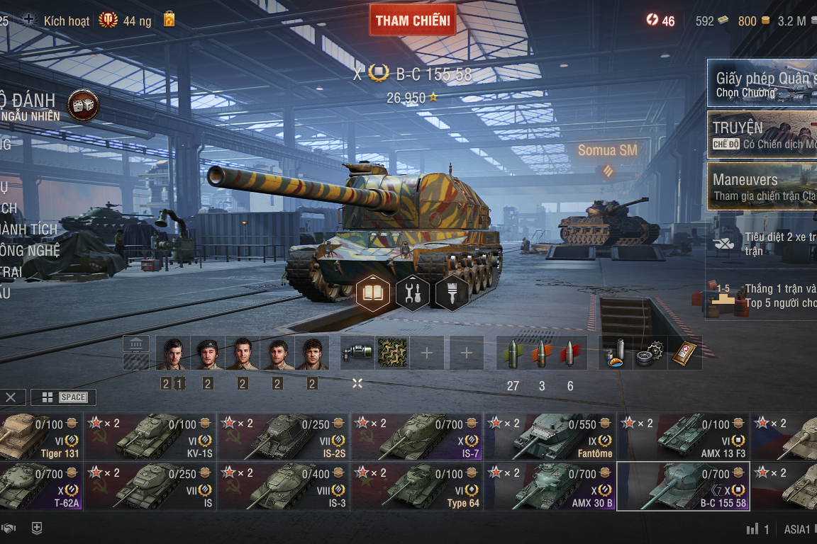 Acc World of Tanks PC gồm 5 tank X 60TP, IS-7, T-62A, AMX 30...