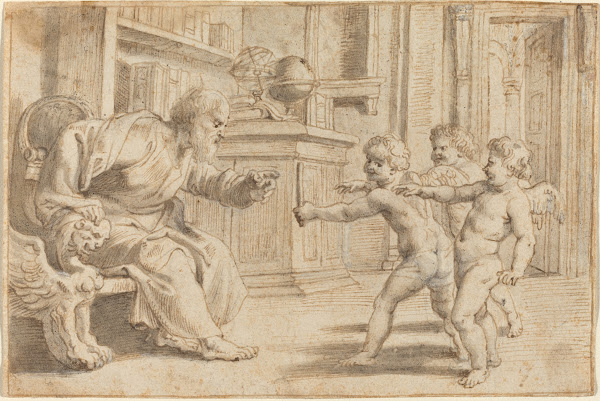 Putti Testing a Mans Perception of Depth c 1613