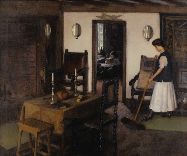 Woman Tidying the Kitchen 1912