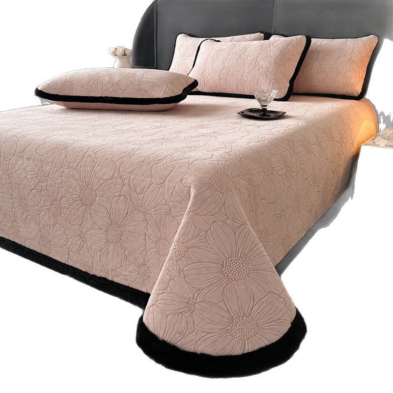 Milk Fiber Bed Throw with Padding for Winter