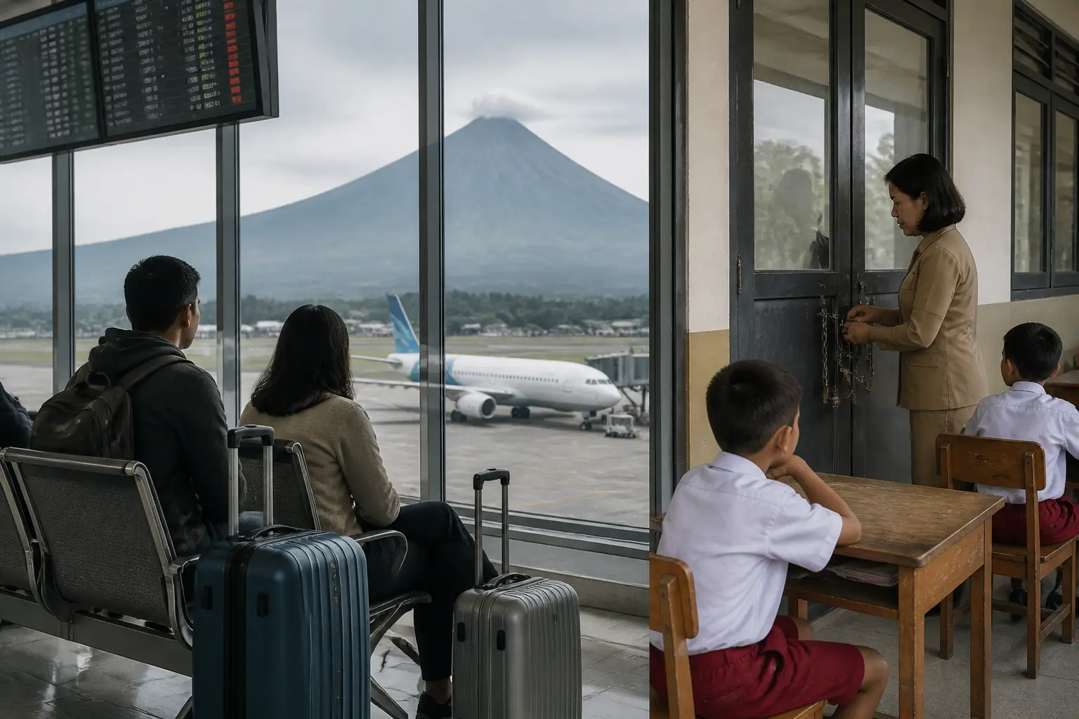 Editorial image for Indonesian volcano eruption disrupts travel and schools